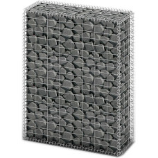 Vidaxl gabions ar vāku, cinkota stieple, 100x80x30 cm