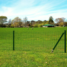 Vidaxl Euro stiepļu žogs, tērauds, 10x1,5 m, zaļš