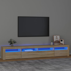 Vidaxl TV skapītis ar LED apgaismojumu, ozolkoka krāsa, 240x35x40 cm