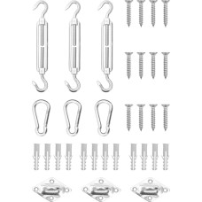 Vidaxl 9-daļīgs saulessarga stiprinājumu komplekts, tērauds