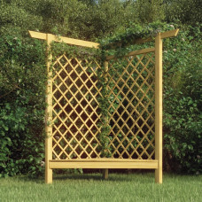 Vidaxl stūra pergola ar soliņu, 166x81x174 cm, impregnēts priedes koks