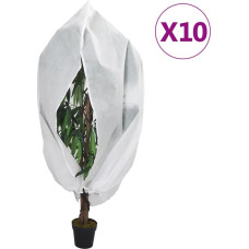 Vidaxl augu pārsegi ar rāvējslēdzēju, 10gab., 70 g/m², flīss,3,14x2,5m