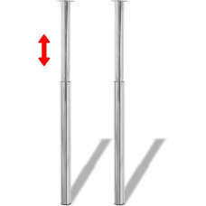 Vidaxl Saliekamas galda kājas, 2.gab, hromētas, 710 mm-1100 mm