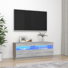 Vidaxl TV skapītis ar LED lampiņām, pelēka ozola krāsa, 100x35x40 cm