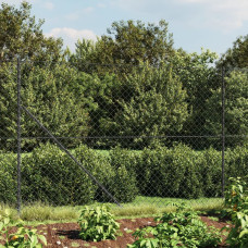 Vidaxl stiepļu žogs ar atloku, 1,6x10 m, antracītpelēks