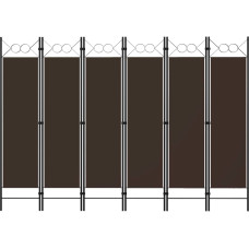 Vidaxl 6-paneļu istabas aizslietnis, brūns, 240x180 cm