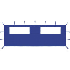 Vidaxl dārza nojumes siena ar logiem, 6x2 m, zila