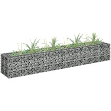 Vidaxl gabions, augstā puķu kaste, cinkots tērauds, 180x30x30 cm