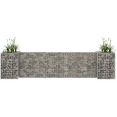 Vidaxl H-formas gabions, tērauda stieple, 260x40x60 cm