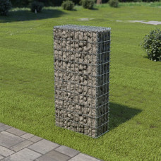 Vidaxl gabions ar vāku, cinkots tērauds, 50x20x100 cm