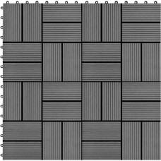 Vidaxl terases flīzes, 11 gab., WPC, 30x30 cm, 1 m2, pelēkas