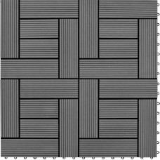 Vidaxl terases flīzes, 22 gab., WPC, 30x30 cm, 2 m2, pelēkas