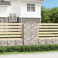 Vidaxl gabions ar vāku, cinkota stieple, 150x100x30 cm