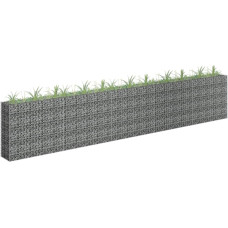 Vidaxl gabions, augstā puķu kaste, cinkots tērauds, 450x30x90 cm