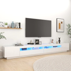 Vidaxl TV skapītis ar LED lampiņām, 300x35x40 cm, spīdīgi balts