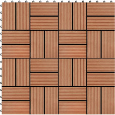 Vidaxl terases flīzes, 11 gab., WPC, 30x30 cm, 1 m2, tīkkoka krāsā