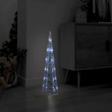 Vidaxl LED lampiņu dekorācija, akrils, piramīda, 60 cm, vēsi balta