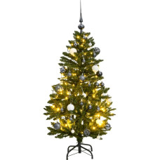 Vidaxl mākslīgā Ziemassvētku egle, bumbiņu komplekts, 150 cm, 150 LED