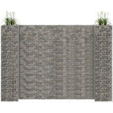 Vidaxl H-formas gabions, tērauda stieple, 260x40x180 cm