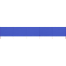 Vidaxl 5 paneļu vēja aizsargsiets, debeszils, 600x160 cm, audums