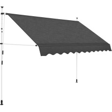 Vidaxl izvelkama markīze, 300 cm, manuāli darbināma, antracītpelēka