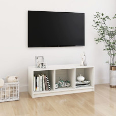 Vidaxl TV plaukts, balts, 104x33x41 cm, priedes masīvkoks