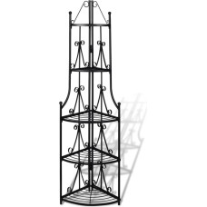 Vidaxl Stūra Tērauda Plaukts Augiem Melns 36 x 160 cm