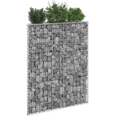 Vidaxl gabions, augstā puķu kaste, cinkots tērauds, 80x20x100 cm