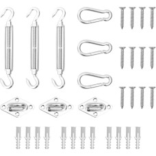 Vidaxl 9-daļīgs saulessarga stiprinājumu komplekts, nerūsējošs tērauds