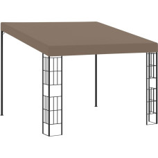 Vidaxl dārza nojume, stiprināma pie sienas, 3x3 m, pelēkbrūns audums