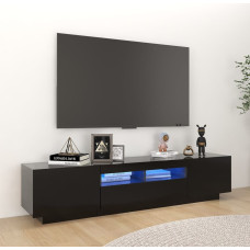 Vidaxl TV skapītis ar LED lampiņām, 180x35x40 cm, melns