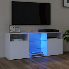 Vidaxl TV galdiņš ar LED lampiņām, balts, 120x30x50 cm