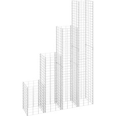 Vidaxl gabioni/puķu kastes, 4 gab., 30x30x50/100/150/200 cm, dzelzs