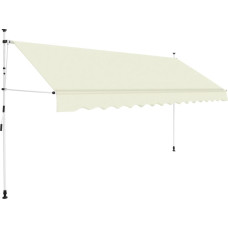 Vidaxl markīze, krēmkrāsā, 350 cm, manuāli darbināma, sarullējama