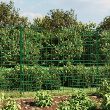 Vidaxl stiepļu žogs ar atloku, 2,2x10 m, zaļš