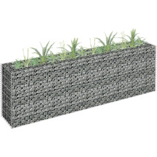 Vidaxl gabions, augstā puķu kaste, cinkots tērauds, 180x30x60 cm