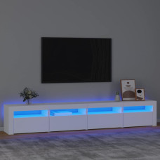 Vidaxl TV galdiņš ar LED apgaismojumu, balts, 240x35x40 cm