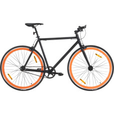 Vidaxl ritenis ar vienu ātrumu, melns un oranžs, 700c, 59 cm