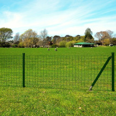 Vidaxl Euro stiepļu žogs, tērauds, 10x1,0 m, zaļš