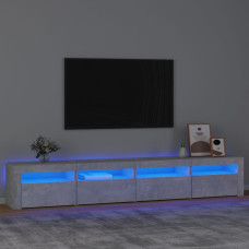 Vidaxl TV skapītis ar LED apgaismojumu, betona pelēks, 240x35x40 cm