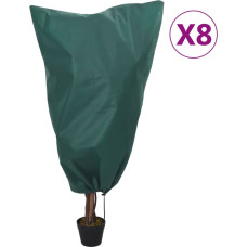 Vidaxl augu pārsegi ar aukliņu, 8 gab., 70 g/m², 0,8x0,8 m