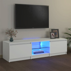 Vidaxl TV plaukts ar LED lampiņām, 140x40x35,5 cm, balts