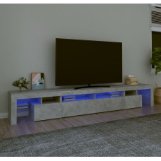 Vidaxl TV skapītis ar LED apgaismojumu, betona pelēks, 260x36,5x40 cm