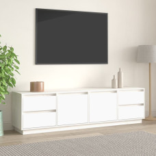 Vidaxl TV plaukts, balts, 176x37x47,5 cm, priedes masīvkoks