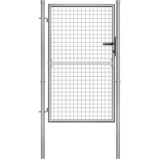 Vidaxl dārza vārti, 105x175 cm, cinkots tērauds, sudraba krāsā