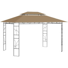 Vidaxl dārza nojume, 4x3x2,7 m, pelēkbrūna, 160 g/m²