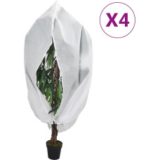 Vidaxl augu pārsegi ar rāvējslēdzēju, 4 gab., 70 g/m², flīss, 2,36x2 m