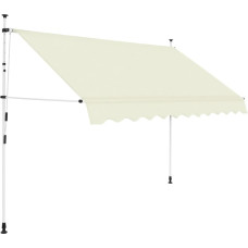 Vidaxl markīze, krēmkrāsā, 300 cm, manuāli darbināma, sarullējama