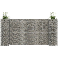 Vidaxl H-formas gabions, tērauda stieple, 260x40x120 cm