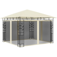 Vidaxl dārza nojume ar moskītu tīklu, 3x3x2,73 m, 180 g/m², krēmkrāsas